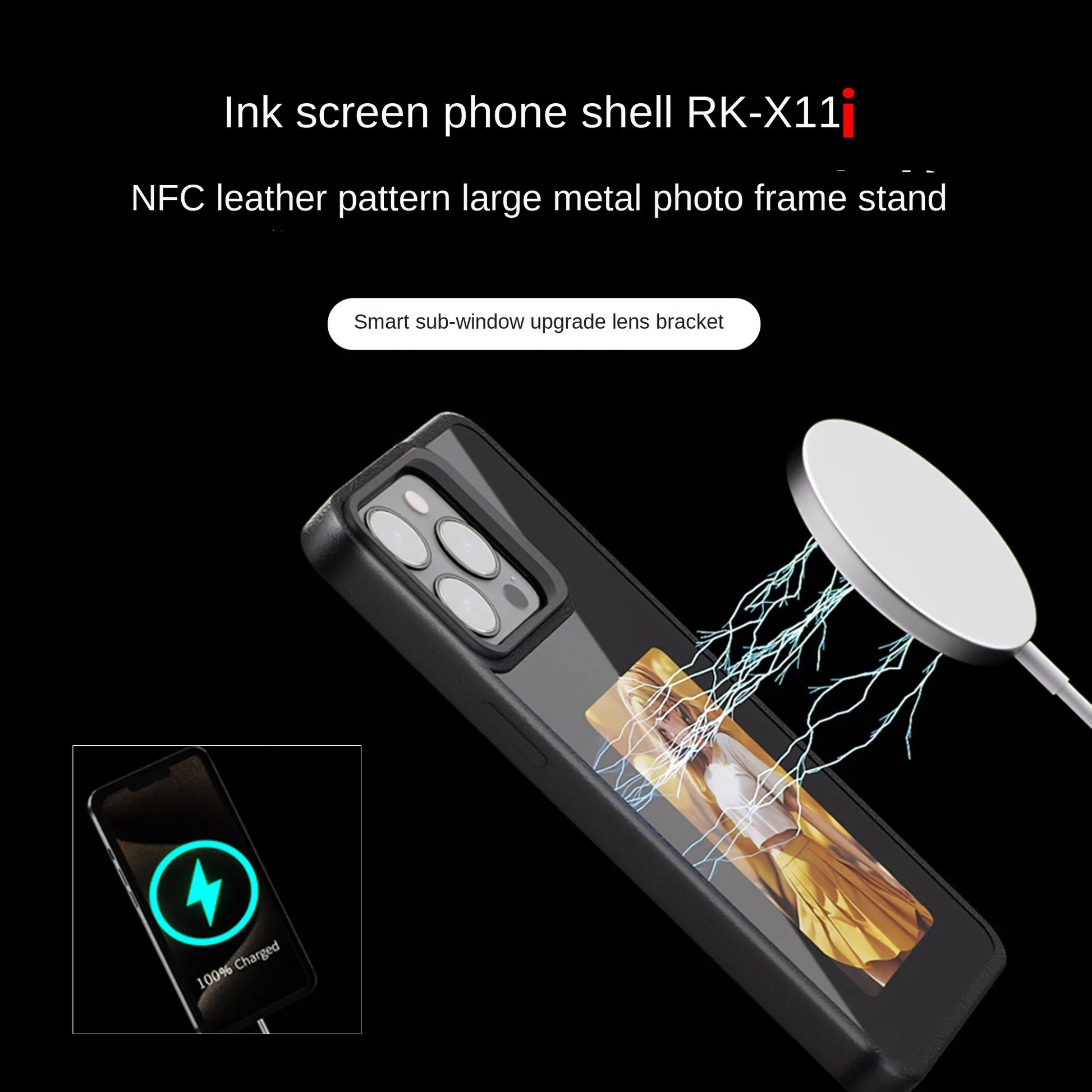 Luxurious Upgraded NFC DIY Photo Ink Phone Case for 13 Case 15 16 Pro Max Bluetooth Screen Protector Protection Bracket