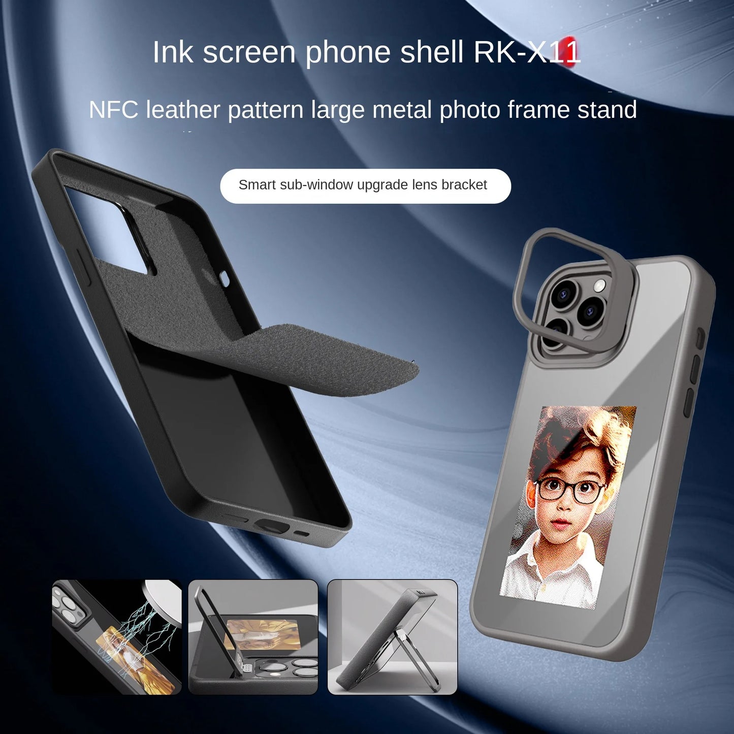 Luxurious Upgraded NFC DIY Photo Ink Phone Case for 13 Case 15 16 Pro Max Bluetooth Screen Protector Protection Bracket